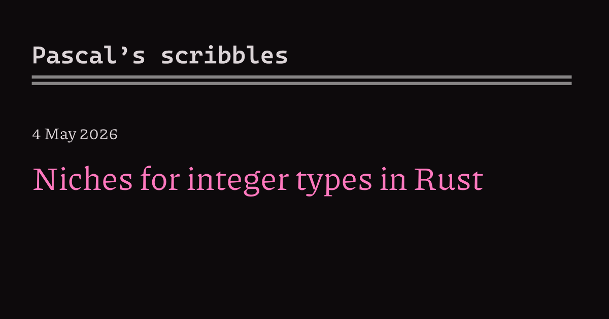 Niches for integer types in Rust